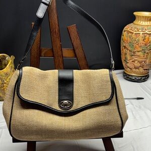 Etienne Aigner Black and Tan Shoulder Bag